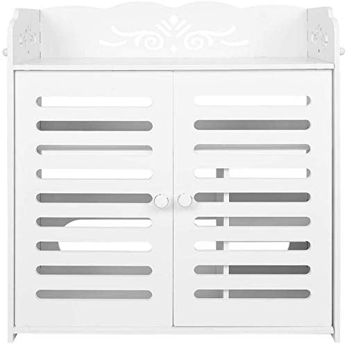 GWFVA Armadio per Scarpe a 4 Ripiani, Armadio per Scarpe Multiuso Persiane Mobili da Bagno in Stile Comodino Credenza Moderna per Ingresso Soggiorno Camera da Letto Bianco