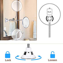 Flessibile a collo di cigno 11.5' 10 X Ingrandimento Led Illuminato Specchio Circolo Illuminato 10x