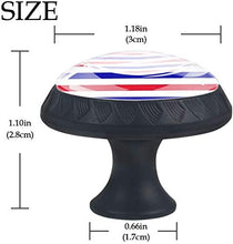 Blu scuro rosso bianco a strisce Pomelli per Porta Set di 4 Pomelli per Mobili Manopole per Cassetti Cucina Armadio Vetro