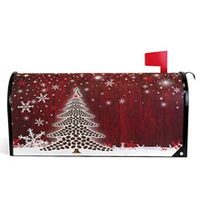 Christmas Coffee Bean Tree Snowflower Cassetta delle Poste Cover Magnetica Natale Neve Rosso Legno Grande Postale Casella Involucri Giardino Cortile Decorazione Casa Oversize Dimensioni 64,8 x 53,3 cm