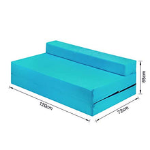 Futon Z - Divano letto matrimoniale, pieghevole, per adulti e bambini, con cerniera rimovibile, colore: Turchese