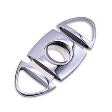 Sigaro Forbici Personalizzata in Lega di Zinco Cutter in Acciaio Inox A Doppia Lama della Ghigliottina Sigaro Forbici Affilate Taglierina di Sigaro,Argento