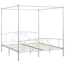 BIGTO - Struttura per letto a baldacchino, in metallo, per camera da letto, stile bianco, 180 x 200 cm