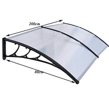 LINGZE Tettoia per Porta Patio Esterno Anteriore Finestra Posteriore Neve Pioggia Portico Ombra Tenda da Sole Riparo Copertura Protettiva per Tetto （Dimensioni: 80 x 200 cm