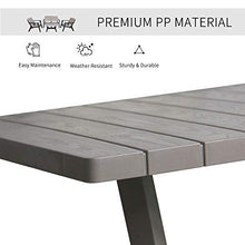 Set Salotto da Giardino Divano 2 Poltrone e Tavolino in Polipropilene Grigio