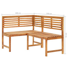 BIGTO - Panca angolare per esterni, in legno di acacia massiccio, 140 x 100 x 91 cm