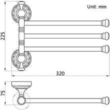 Weare Home, Portasciugamani da parete in ottone anticato con 3 bracci, in stile retrò anticato, in bronzo antico, rifinito in ottone, montaggio a parete, Ottone, Antik Bronze, 3 Arm