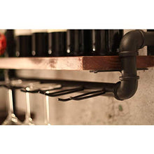 Geyao Mobili portabottiglie Retro Industriale Wind Bar Vino Rack Parete Hanging Sala da Pranzo Soggiorno Bar in Ferro battuto in Legno massello Europeo Americano Rack
