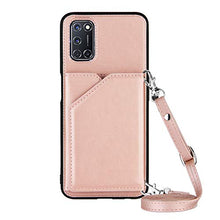 Lanyard - Custodia per carte di credito Oppo A52 / A72 / A92, colore: Oro rosa
