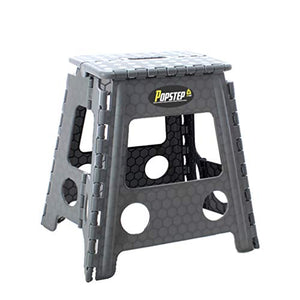 PopStep - Sgabello pieghevole, misura XL, altezza 39 cm, con piano antiscivolo Compatto e facile da riporre, perfetto per la cucina e il bagno.
