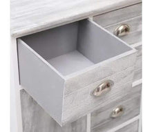 Cikonielf - Armadietto per credenza autoportante, libreria, con 1 credenza, 5 cassetti, colore: grigio, 113 x 30 x 79 cm, 2 pezzi