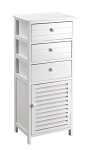 King Home C656897 Cassettiera 3 Cassetti con Anta, Bianco