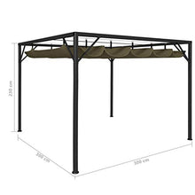 Tidyard Gazebo da Giardino con Tetto Retrattile Gazebo 3x3 m 180 g/m² Telo Scorrevole Poliestere Impermeabile Struttura in Acciaio con Tetto a Scomparsa Grigio Talpa