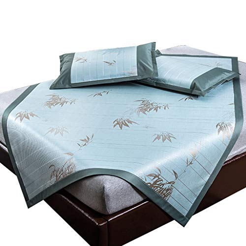 Materassino in Seta di Ghiaccio, 600D Ice Silk e 3D Maglia Traspirante, Rinfrescante e Confortevole Letto Matrimoniale, Lavabile (Color : A, Size : 1.2×1.95m)