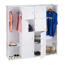 Relaxdays 10021969_46 Armadio Guardaroba Componibile, 12 Scomparti, Sistema a Incastro, Plastica, 145,5x145,5 cm, Bianco