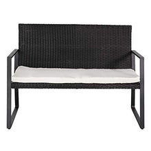 Aktive 61009 - Set di mobili da Giardino in Rattan Sintetico: Divano(114x58x84) + 2 poltrone (57,5x58x84) + Tavolo (71x41x39)