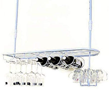 Y DWAYNE Portabottiglie in Ferro da Parete, Portabottiglie da Vino sospeso a soffitto, Mensola - Portabottiglie da Appendere, Portabicchieri da Vino, Portabottiglie da Cucina da bar-100x25cm_Bianco