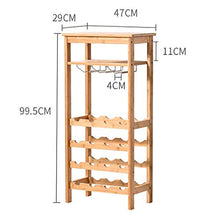 Scaffale per vino in bambù Scaffale per vino a 4 ripiani Scaffale per esposizione Scaffale per vino 16 bottiglie Capacità di stoccaggio Portabicchieri da tavolo per cucina domestica Naturale / Marrone
