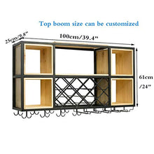 Wine Rack, Wine Rack Altezza regolabile di legno della struttura Holder Wine Rack parete in metallo Cucina Soggiorno banco di mostra Adatto for Wine Glass rack di stoccaggio WTZ012