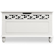 Deuba Cassapanca Shabby Contenitore 80x40x48cm Baule in Legno Bianco Arredamento Country Salvaspazio