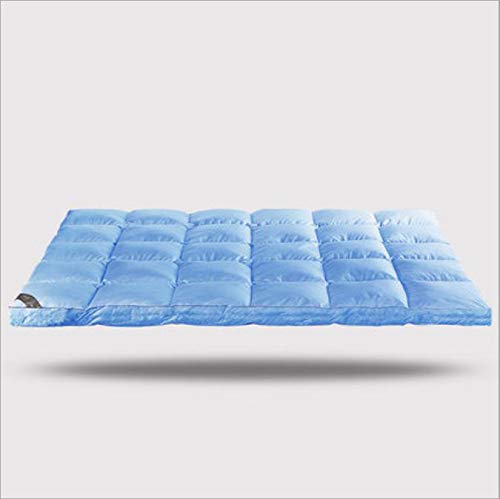 Nileco Topper Materasso Aderente, Morbido Coprimaterasso Ipoallergenico Impermeabile Fodera per Materassi Materasso di Raffreddamento Home,Letto Piumato Dell'hotel-Blu 90x200cm(35x79inch)