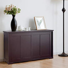 DREAMADE Armadietto da Cucina Mobile Multiuso per Sala da Pranzo con Ante Scorrevoli, in MDF Resistente (Marrone)