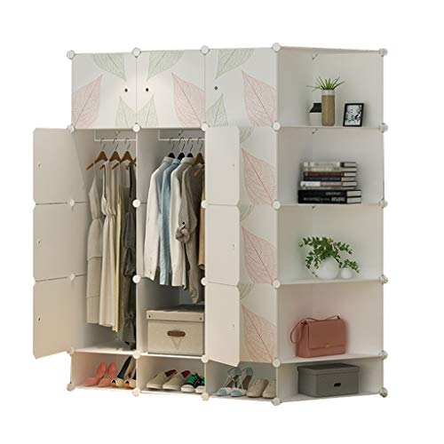 Locker Plastica 12-Door 7-Gitter Angolo Scaffali Abbigliamento Home Camera da Letto Bianco 147X47X165CM Bagagli Armadio Shoes-Bit 2-Hanging MUMUJIN