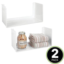 mDesign Set da 2 Portaoggetti da parete – Pratico scaffale muro per tutti gli ambienti della casa – Robusto portaoggetti in plastica – bianco