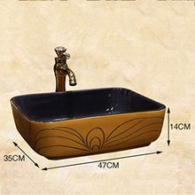 WEHOLY Lavabo in Resina Lavabo da Incasso Ovale in Pietra Naturale Lavabo Rettangolare Retro Creativo Jingdezhen Ceramica Hotel Lavabo antispruzzo