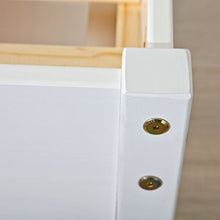 Inter Link Letto matrimoniale con scomparti e cassetti, in vero legno biologico, laccato bianco, larghezza x altezza x profondità: 209 x 48 x 186 cm