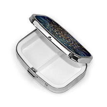 Scatola quadrata per pillole medicinali elegante color oro mandala blu galassia pillola organizer da viaggio per pillole integratori vitamine