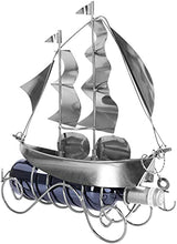 BRUBAKER Portabottiglie per Vino - Nave a Vela - Decorazione in Metallo - Portabottiglie con Biglietto d'Auguri - Regalo del Vino
