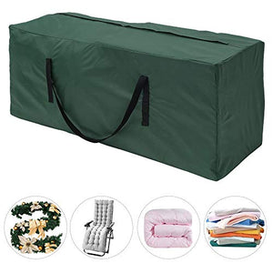 Borsa da giardino, per mobili da giardino, cuscino da giardino, borsa con maniglia e chiusura lampo, per albero di Natale, abbigliamento (verde 173 x 76 x 51)