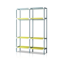 LyMei Organizzatore di stoccaggio Guardaroba Armadio in Tessuto in Acciaio Inox Pieghevole Piccolo Armadio Organizzatore di stoccaggio, 110 * 170 * 45 cm,A