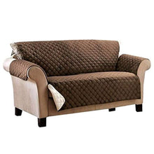 CASA VE Copridivano 2 Posti Copertura su Due Lati Imbottito Reversibile Copertura Divano per Cani/Gatti 179 x 124 Marrone