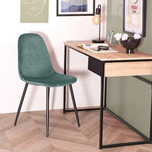 MEUBLE COSY chaise de bureau sedia metallo,velluto verde 42,5 x 54,5 x 86 cm