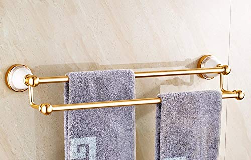 MBYW Portasciugamani Moderno Portasciugamani Elegante per Il Ciondolo Hardware, portasciugamani Bagno, portasciugamani Doppio in Alluminio, portasciugamani Bagno Europeo, Ciondolo Hardware Dorato