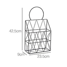 Semplicità Elegante Scaffale Scaffale Sospeso a Parete Scaffali Iron Art Desktop Portariviste da Terra, 2 Colori, HJJ, Nero, 23.5x9x42.5cm