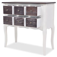 fzyhfa armadio di console 6 cassetti in legno 80 x 36 x 79 cm (L x L x H) Grigio e Bianco
