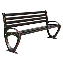 59in Panchine da terrazza Panchina da giardino, 2-3 posti Sedia lounge in metallo per esterni Con braccioli e schienale, Sedia da cortile in alluminio pressofuso, capacità portante 500LBS