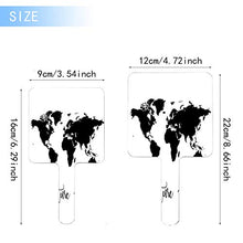 Specchio a mano, avventura attende quadrato palmare specchio con maniglia per trucco casa salone di viaggio uso 9 cm L x 16 cm L