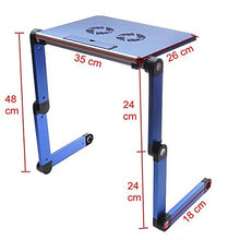 Supporto regolabile da tavolo per PC portatile, in alluminio, presa d'aria con ventola con ventole CPU, ultra leggero ed ergonomico, vassoio stand up per il letto e la sedia Red