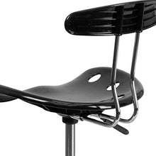 Flash Furniture Sgabello da Disegno con Seduta Stile Mezzadro, Nero Lucido e Cromo