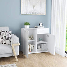 XHCP Credenza, Comodino, Comodino, cassettiera per la casa Soggiorno Camera da Letto Bianco Lucido 80x36x75 cm truciolare