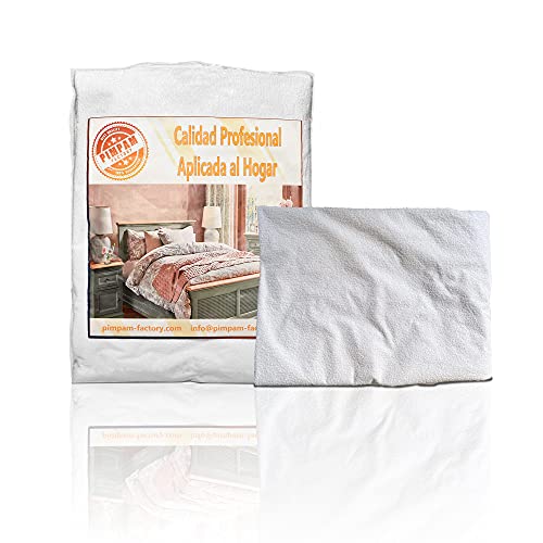 PimPam Factory Pack da 2 Coprimaterasso Impermeabile in Cotone 80x160 cm, Traspirante e Anti Acari, Coprimaterasso Anti Piaghe da Decubito, Coprimaterasso da Letto, Prodotto in Europa. Bianco
