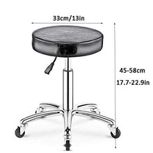 SXRDZ Jewelers Sgabello su ruote, scrivania Sgabello con Brown PU sedile cuoio sintetico, altezza regolabile 45-58 cm, peso 160 Kg supportati, Salon Sgabelli di Barber Parrucchiere tatuaggio Sedie Sed