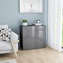 vidaXL Credenza Grigio Lucido 80x36x75 cm in Truciolato
