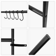 HOOBRO Scala Portasciugamani, Appendiabiti, Portasciugamano Bagno, Scala Decorativa, con 5 movibili Ganci, 58 x 177cm, Stabile, Salvaspazio, Metallo, Facile da Montare, Nero EBK62CJ01