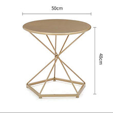 DGHJK Mobili per la casa, Comodino in Ferro battuto Dorato, Soggiorno, Mini tavolino Rotondo, Tavolo da Snack angolare, Comodino, 50x48 cm