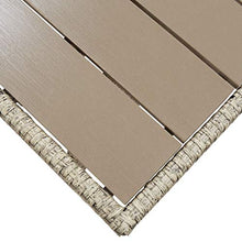 Tidyard Tavolo Rettangolare da Esterno,Tavolo da Giardino in Polyrattan,Tavolo da Pranzo,130x70x66 cm,Grigio/Nero